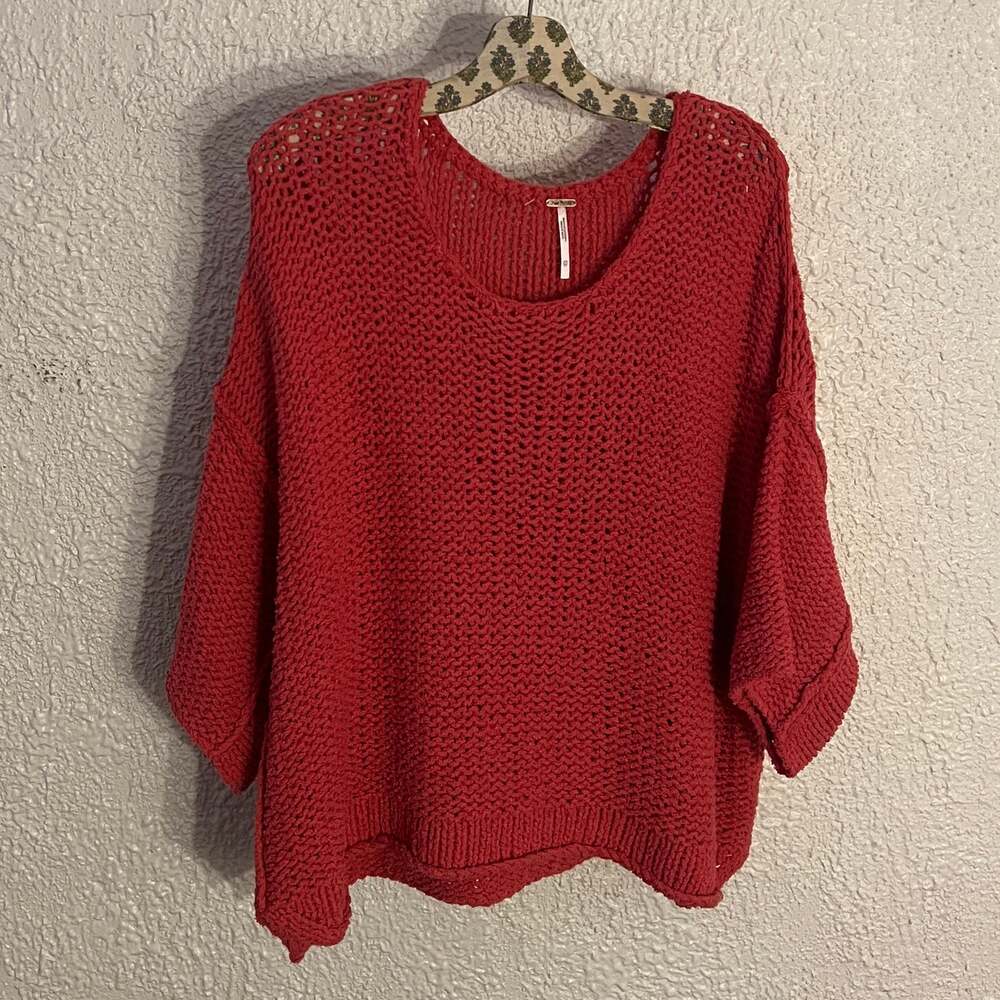 Free People Halo Chunky Open Knit Dolman Pullover Sweater